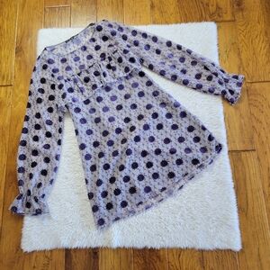 For Love & Lemons Dress Women's Medium Ruffles Short Floral Boho Purple Gray